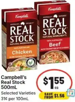 IGA Campbell's Real Stock Selected Varieties offer