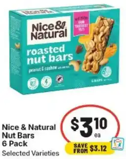 IGA Nice& Natural nut bars 6 Pack Selected Varieties offer