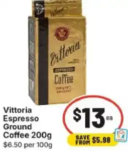 IGA Vittoria Espresso Ground Coffee offer