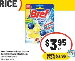 IGA Bref Power or Blue Active Toilet Cleaner Block offer