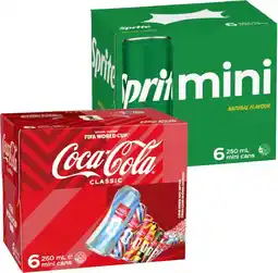 IGA Coca‑Cola, Sprite or Fanta Mini 6x250mL Selected Varieties offer