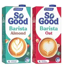 IGA Sanitarium So Good Barista Almond or Oat Long Life Milk 1 Litre Selected Varieties offer