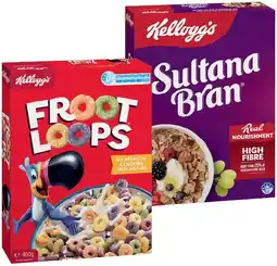 IGA Kellogg’s Cereal Sultana Bran 700g, Froot Loops 460g or Just Right 740g offer