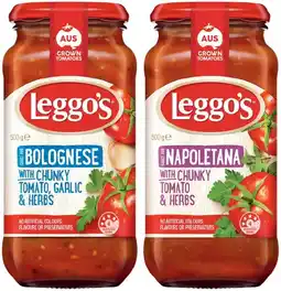 IGA Leggo’s Pasta Sauce 490‑500g Selected Varieties offer