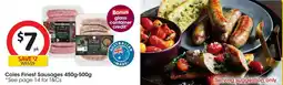 Coles Coles Finest Sausages offer