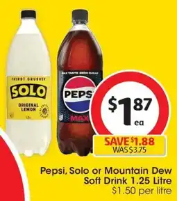 Coles Pepsi, Solo or Mountain Dew Soft Drink offer