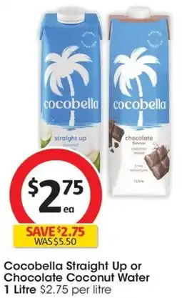 Coles Cocobella Straight Up or Chocolate Coconut Water offer