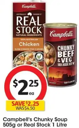 Coles Campbell's Chunky Soup or Real Stock offer
