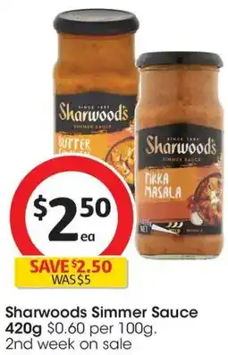 Coles Sharwoods Simmer Sauce offer