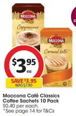 Coles Moccona Café Classics Coffee Sachets offer