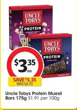 Coles Uncle Tobys Protein Muesli Bars offer