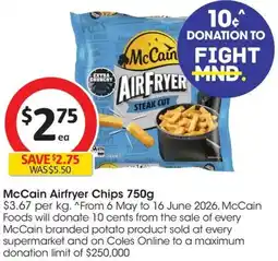 Coles McCain Airfryer Chips offer