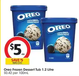 Coles Oreo Frozen Dessert Tub offer