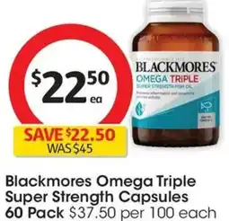 Coles Blackmores Omega Triple Super Strength Capsules offer