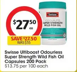 Coles Swisse Ultiboost Odourless Super Strength Wild Fish Oil Capsules offer