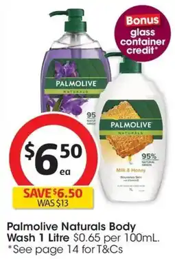 Coles Palmolive Naturals Body Wash offer