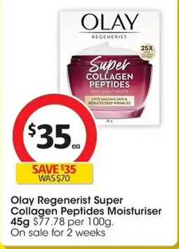 Coles Olay Regenerist Super Collagen Peptides Moisturiser offer