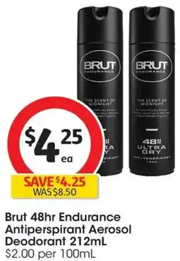 Coles Brut 48hr Endurance Antiperspirant Aerosol Deodorant offer