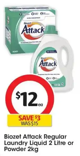Coles Biozet Attack Regular Laundry Liquid or Powder offer