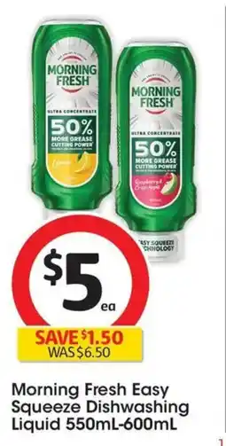 Coles Morning Fresh Easy Squeeze Dishwashing Liquid offer