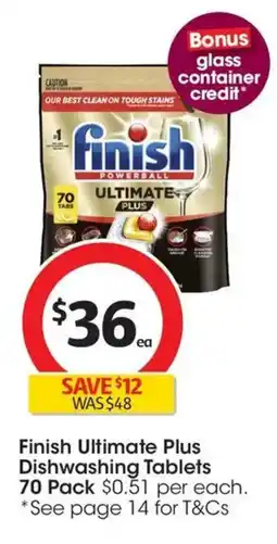 Coles Finish Ultimate Plus Dishwashing Tablets offer
