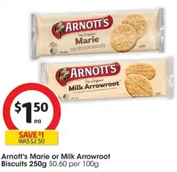 Coles Arnott's Marie or Milk Arrowroot Biscuits offer
