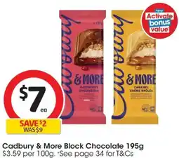 Coles Cadbury & More Block Chocolate offer
