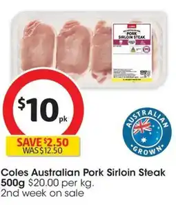 Coles Coles Australian Pork Sirloin Steak offer
