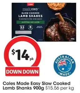 Coles Coles Made Easy Slow Cooked Lamb Shanks offer
