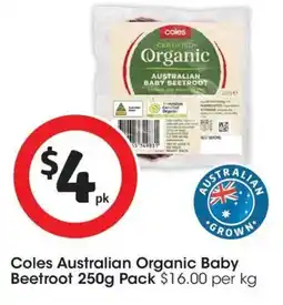 Coles Coles Australian Organic Baby Beetroot offer