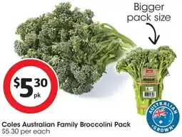Coles Coles Australian Family Broccolini Pack offer