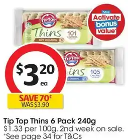 Coles Tip Top Thins offer