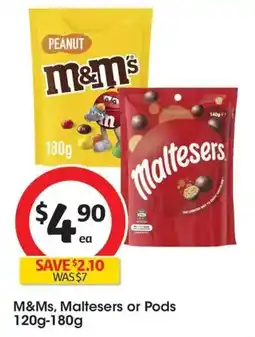 Coles M&Ms, Maltesers or Pods offer