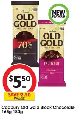 Coles Cadbury Old Gold Block Chocolate offer