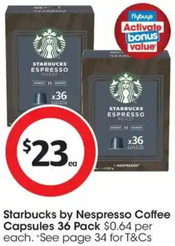 Coles Starbucks by Nespresso Coffee Capsules offer