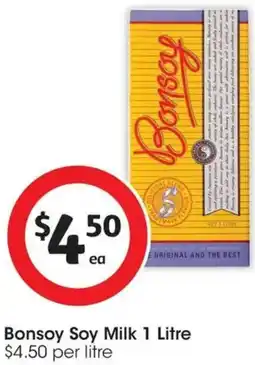 Coles Bonsoy Soy Milk offer