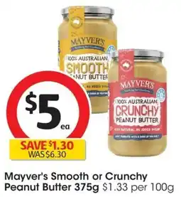 Coles Mayver's Smooth or Crunchy Peanut Butter offer