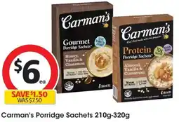 Coles Carman's Porridge Sachets offer