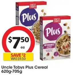 Coles Uncle Tobys Plus Cereal offer