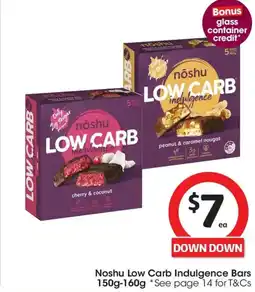 Coles Noshu Low Carb Indulgence Bars offer