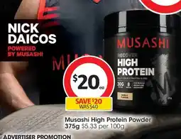 Coles Musashi High Protein Powder offer