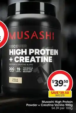 Coles Musashi High Protein Powder + Creatine Vanilla offer