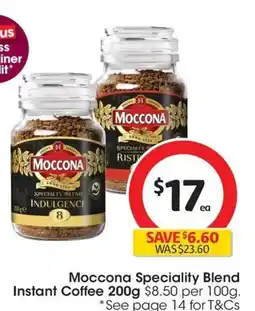 Coles Moccona Speciality Blend Instant Coffee offer