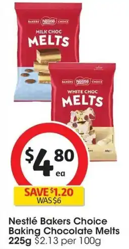 Coles Nestlé Bakers Choice Baking Chocolate Melts offer