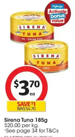 Coles Sirena Tuna offer