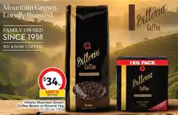 Coles Vittoria Mountain Grown Coffee Beans or Ground offer