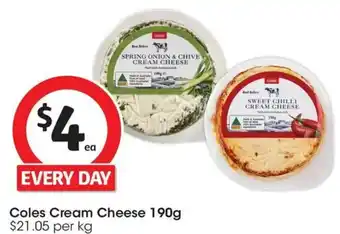 Coles Coles Cream Cheese offer