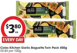 Coles Coles Kitchen Garlic Baguette Twin Pack offer