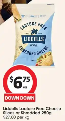Coles Liddells Lactose Free Cheese Slices or Shredded offer
