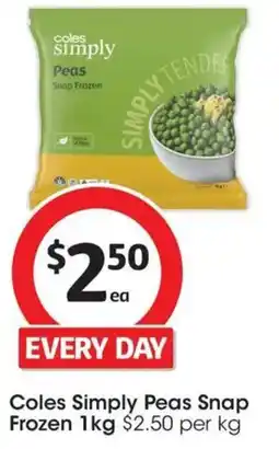 Coles Coles Simply Peas Snap Frozen offer